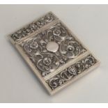A good quality heavy Indian silver card case with