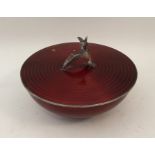 DAVID ANDERSEN: An attractive red enamelled Norwegian silver bowl a
