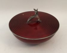 DAVID ANDERSEN: An attractive red enamelled Norwegian silver bowl a