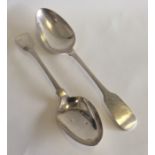 YORK: A pair of fiddle pattern silver tablespoons.