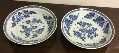 A pair of Nankin blue and white cargo plates of ci