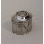 A Dutch silver spice box with reeded decoration. A