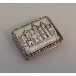 A large silver vinaigrette with chased border and