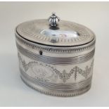 A good George III silver tea caddy, the body with