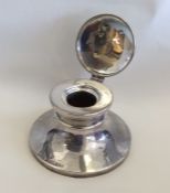 A large silver capstan shaped inkwell. Birmingham.