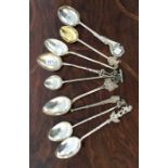 A group of silver presentation teaspoons etc. Appr