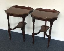 A pair of Edwardian mahogany bedside tables. Est.