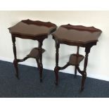 A pair of Edwardian mahogany bedside tables. Est.