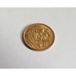 A 1912 half sovereign. Approx. 4 grams. Est. £150
