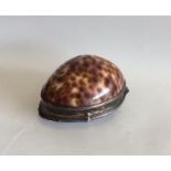 A rare Continental silver snuff box mounted with a