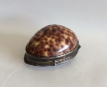 A rare Continental silver snuff box mounted with a