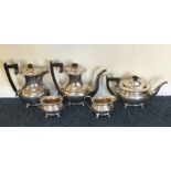 An extremely heavy five piece silver tea service w