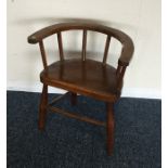 An unusual child's rustic bow back chair. Est. £30