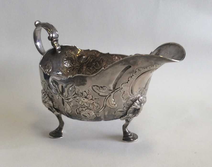 An 18th Century Irish silver sauce boat attractive