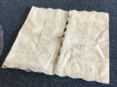 Two good quality lace cushion covers. Est. £10 - £