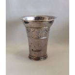 A Continental tapering silver spill vase on reeded