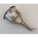 A Georgian silver wine funnel and strainer. London