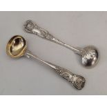 A good pair of cast silver Kings' pattern salt spo