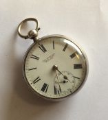 A good gent's silver open faced pocket watch with