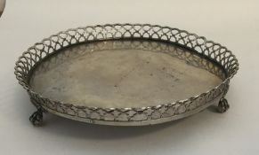 An Antique Portuguese waiter with beaded rim. Assa