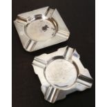 Two heavy silver ashtrays. Approx. 167 grams. Est.