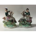 A pair of Staffordshire flatback figures of childr