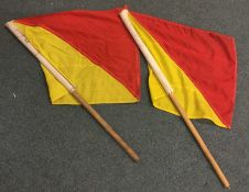 A pair of semaphore flags. Est. £30 - £50.