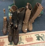 Various horse riding boots.