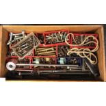 A box containing bolts and fixings.