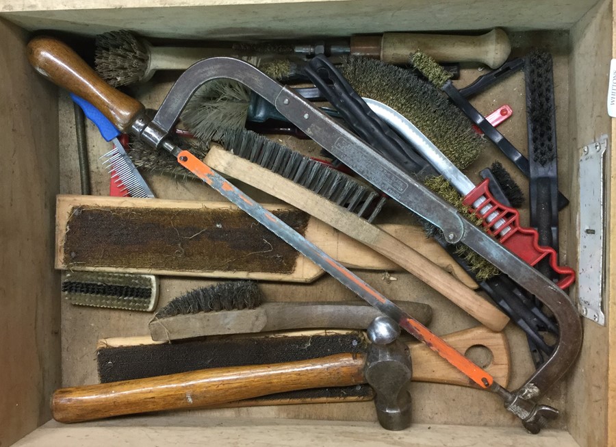 Wire brushes, hacksaws etc.