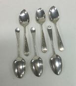 A set of six Georgian silver teaspoons with bright