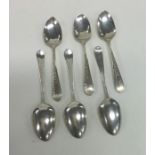 A set of six Georgian silver teaspoons with bright