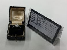 A stylish diamond single stone mounted as a ring c