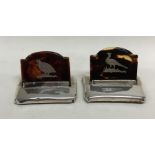 A pair of attractive tortoiseshell and silver menu