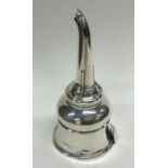 A good Georgian silver wine funnel with readed bod