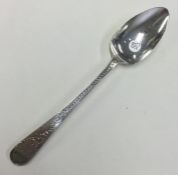 An attractive bright cut silver tablespoon. London