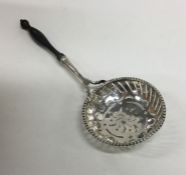 A rare Continental 18th Century silver tea straine