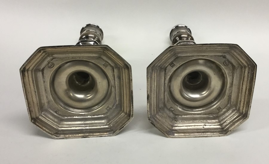 A good pair of cast silver Georgian style candlest - Image 2 of 2