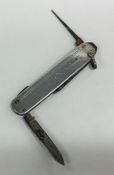 An unusual silver mounted knife inscribed, 'Shaws