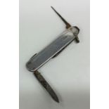 An unusual silver mounted knife inscribed, 'Shaws