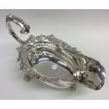 A large fine quality silver George V sauce boat, t