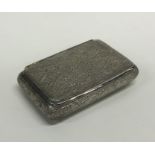 A Persian silver snuff box with hinged lid attract
