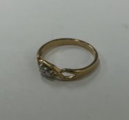 A 9 carat yellow stone ring with pierced mount. Ap