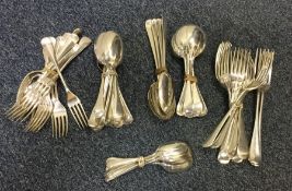 A good OE and rat tail pattern silver part cutlery