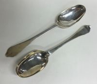 A pair of early 18th Century silver dog nose spoon