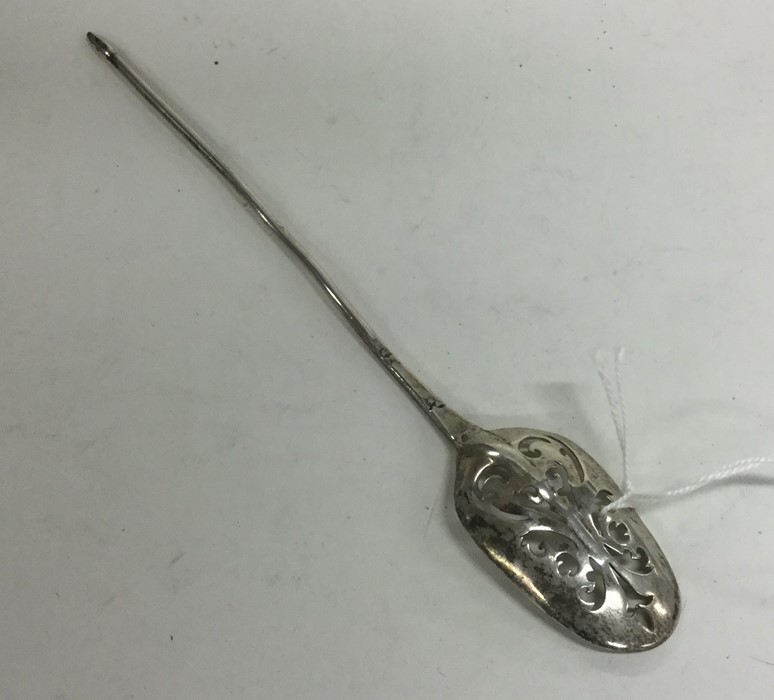 A Georgian silver mote spoon with pierced bowl. Ap - Image 2 of 2