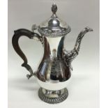 A fine quality George II silver coffee pot with cr