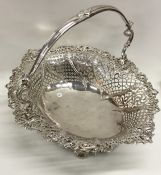 A good Georgian silver swing handled basket with c