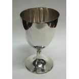 A good plain Georgian silver goblet on reeded foot