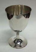 A good plain Georgian silver goblet on reeded foot